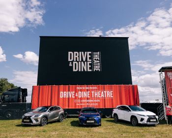 Drive & Dine Theatre Screen & Cars
