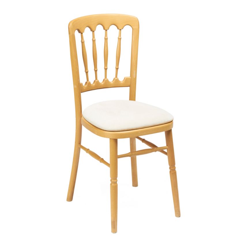 Natural Banquet Chair - Ivory Seat Pad