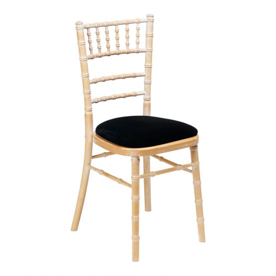Limewash Chivari Chair - Black Seat Pad