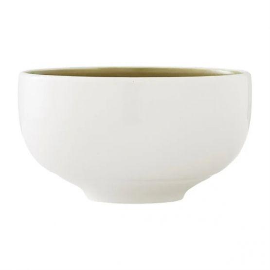 White/Olive Green Rice Bowl  image